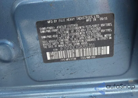 2016 Subaru Crosstrek 2.0I Premium из США, поврежденный, VIN JF2GPADCXG8205701